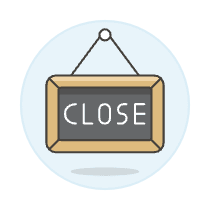 Store Close Blackboard Illustration from UX Colors Set