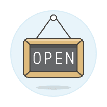 Store Open Blackboard Illustration from UX Colors Set