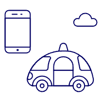 Smart Car App Illustration from UX Line Set