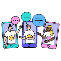 Social Media Discussion Illustration from Dhaka Set