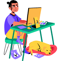 Designer Working Illustration from Free illustrations Set
