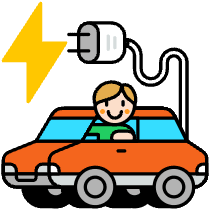 Electric Car With A Plug Illustration from Porto Set