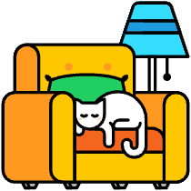 Cat Sleeping On A Couch Illustration from Porto Set