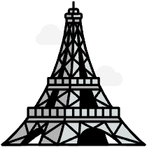Eiffel Tower Illustration from Porto Set
