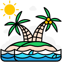 Island And Palm Trees Illustration from Porto Set