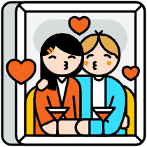 Couple Dating Illustration from Porto Set