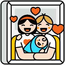 Couple With Baby Illustration from Porto Set