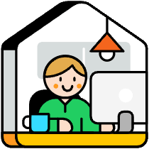 Work From Home Illustration from Porto Set
