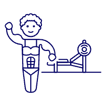 Training Bodybuilder 10 Illustration from UX Line Set