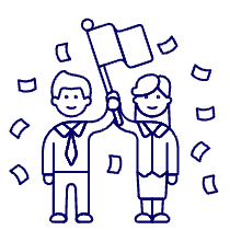 Team Achievement 1 Illustration from UX Line Set