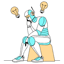 Computer Robot Thinking Illustration from London Set
