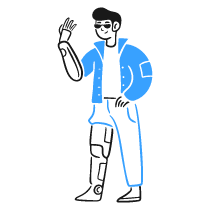 Half Human Half Robot Illustration from Brooklyn Set