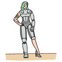 Half Robot Half Human 1 Illustration from Bruxelles Set