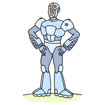 Half Robot Half Human 2 Illustration from Bruxelles Set