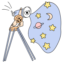 Looking Through A Telescope 2 Illustration from Bruxelles Set