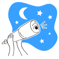 Looking Through Telescope 2 Illustration from Brooklyn Set