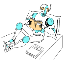 Robot Reading A Book Illustration from London Set