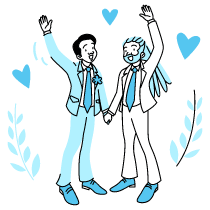 LGBT Wedding Illustration from Tokyo Duotone Set