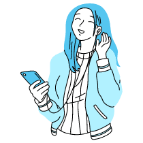 Listening Music With Iphone Illustration from Tokyo Duotone Set