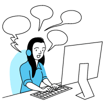 Digital Call Centre Illustration from Tokyo Duotone Set