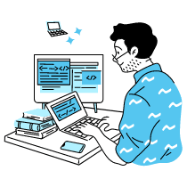 Coding A Website Illustration from Tokyo Duotone Set