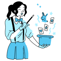 Magician Illustration from Tokyo Duotone Set