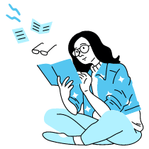 Reading A Book Illustration from Tokyo Duotone Set