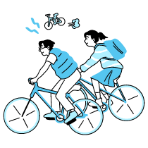 Ride Bicycle Illustration from Tokyo Duotone Set