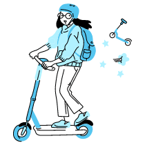 Ride E Scooter Illustration from Tokyo Duotone Set