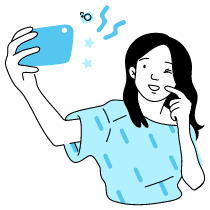 Selfie Illustration from Tokyo Duotone Set