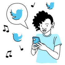 Tweet Something Illustration from Tokyo Duotone Set
