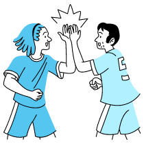 High Five Illustration from Tokyo Duotone Set