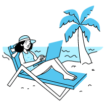 Digital Nomad On Beach illustration - Free transparent PNG, SVG. No Sign up needed.