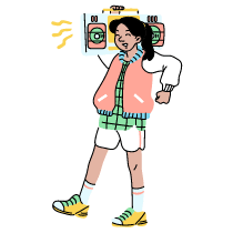 Boombox Illustration from Tokyo Set