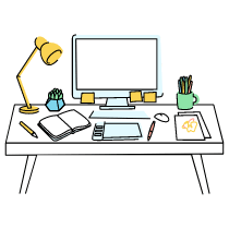 Designer Desk Illustration from Tokyo Set