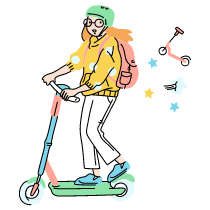 Ride E Scooter Illustration from Tokyo Set