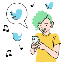 Tweet Something Illustration from Tokyo Set