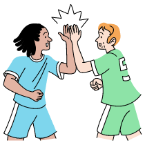 High Five Illustration from Tokyo Set