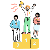 Rewards Someone Top Of A Podium Illustration from Tokyo Set
