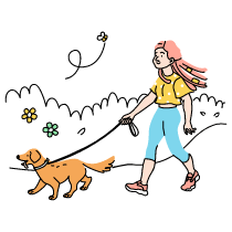 Walking A Dog Illustration from Tokyo Set