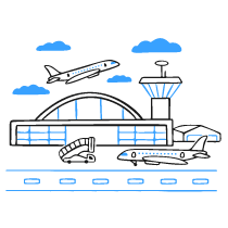 Airport Illustration from Brooklyn Set