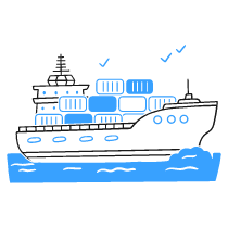 Cargo Ship Illustration from Brooklyn Set