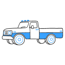 Pickup Truck Illustration from Brooklyn Set