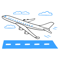 Plane Taking Off Illustration from Brooklyn Set