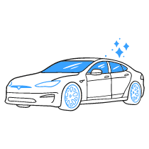 Tesla Car Illustration from Brooklyn Set