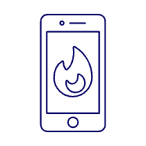 Phone Flame Illustration from UX Line Set