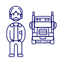 Truck And Driver 1 Illustration from UX Line Set