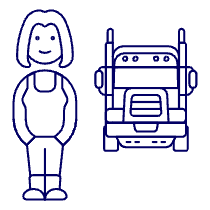 Truck And Driver 4 Illustration from UX Line Set