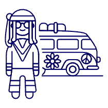 Hippie 1 1 Illustration from UX Line Set