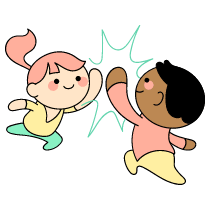 High Five Illustration from Seoul Set